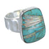 Genuine Sterling Silver Southwestern Turquoise And Opal Inlay Jewelry Ring Size 8-1/2 AX83355